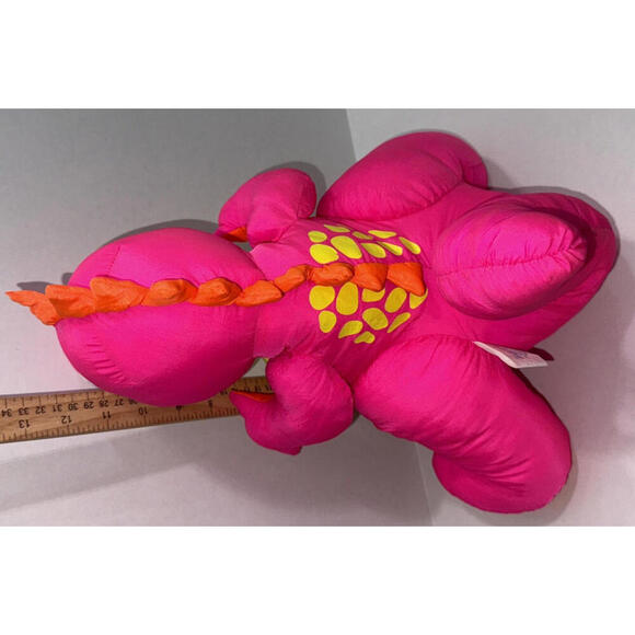 Vintage 1992 Fisher Price Puffalumps Dino Hot Pink T-Rex Dinosaur Plush - Picture 6 of 10